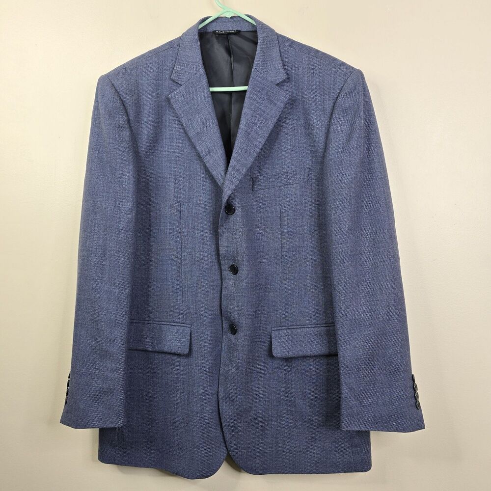 Balenciaga Wool Linen Blend 3 Button Double Vented Sport Coat EU 54 US 44
